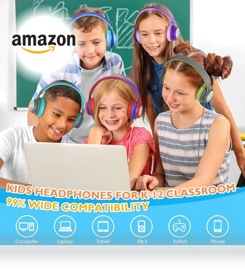Classroom Headphones Bulk 10 Pack with Microphone — In-Ear Headphones, AILIHEN