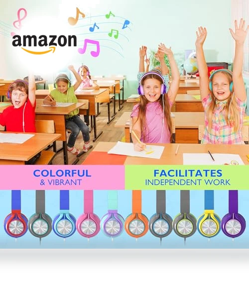 Classroom Headphones Bulk 10 Pack with Microphone — In-Ear Headphones, AILIHEN