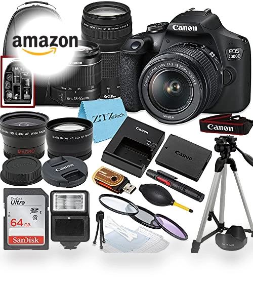 DSLR Camera with Dual Lens and Accessory Bundle — Camera & Photo, Canon