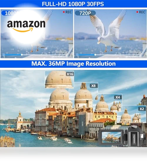 FHD 1080P Video Camera for YouTube — Camcorder, kimonie