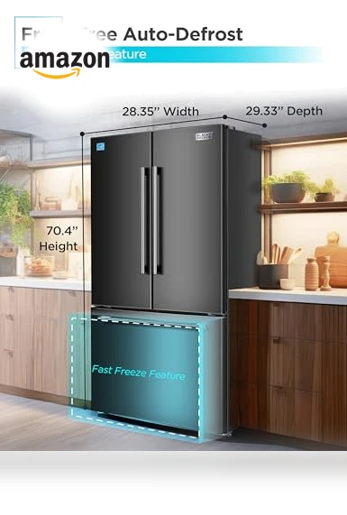 French Door Refrigerator with Built-in Ice Maker — Cooling Solutions, BLACK+DECKER