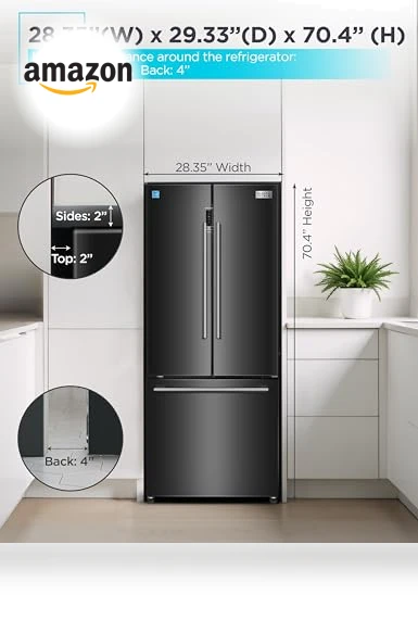 French Door Refrigerator with Built-in Ice Maker — Cooling Solutions, BLACK+DECKER