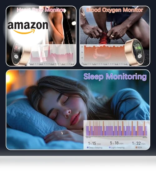 Health Rings for Women Men, Fitness Tracker with Heart Rate, Blood Oxygen, Blood Pressure, Sleep Tracker, Step Tracker,... — Smartwatches, Duobuy