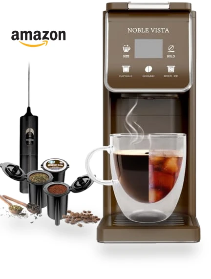 Hot And Iced Coffee Maker with Milk Frother — Coffee & Espresso Combos, NOBLE VISTA