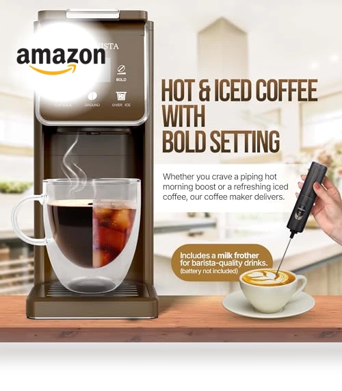Hot And Iced Coffee Maker with Milk Frother — Coffee & Espresso Combos, NOBLE VISTA