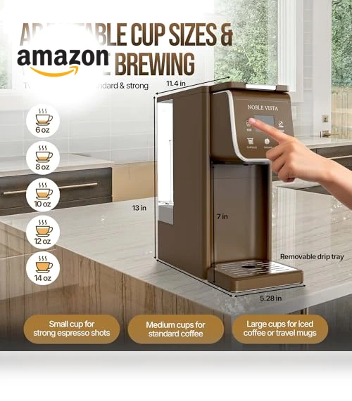 Hot And Iced Coffee Maker with Milk Frother — Coffee & Espresso Combos, NOBLE VISTA