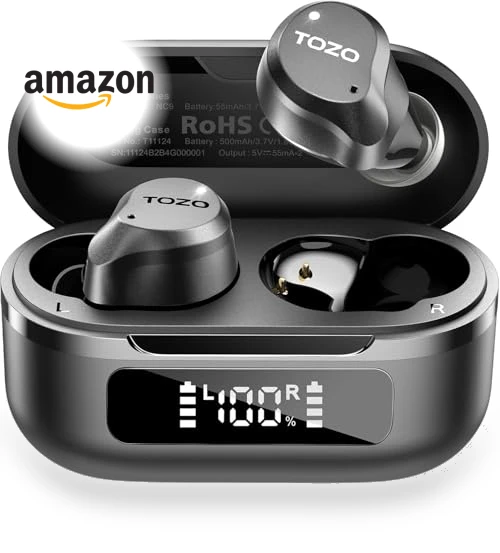 Hybrid Active Noise Cancelling Wireless Earbuds — In-Ear Headphones, TOZO