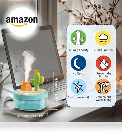 Night Light Humidifier with 2 Mist Modes — Air Moisturizers, ShunChengFa