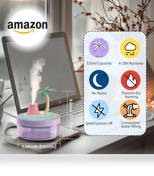 Night Light Humidifier with 2 Mist Modes — Air Moisturizers, ShunChengFa