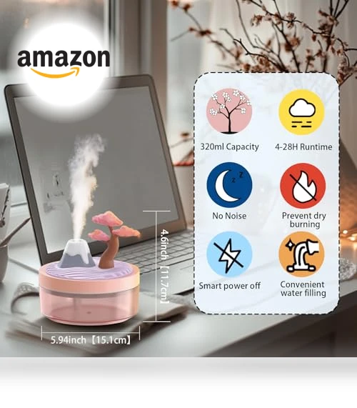 Night Light Humidifier with 2 Mist Modes — Air Moisturizers, ShunChengFa