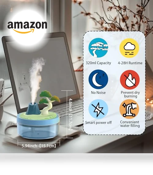 Night Light Humidifier with 2 Mist Modes — Air Moisturizers, ShunChengFa