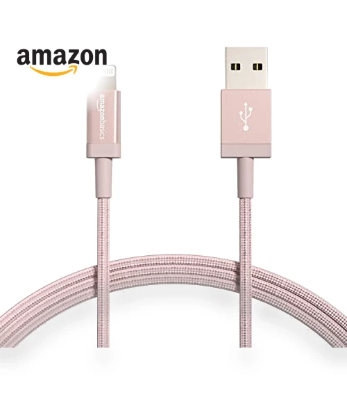 Nylon USB-A to Lightning Charger Cable — Chargers & Cables, Amazon Basics