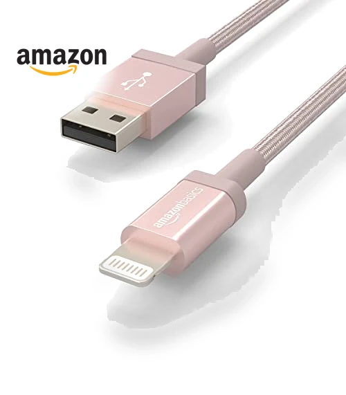 Nylon USB-A to Lightning Charger Cable — Chargers & Cables, Amazon Basics