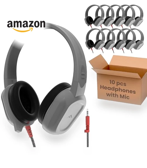Wired Headphones with Mic 10-Pack — In-Ear Headphones, Brenthaven
