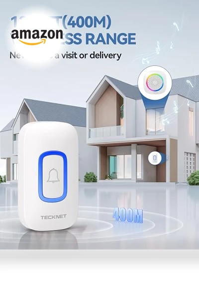 Wireless Doorbell with RGB Light — Chimes, TECKNET
