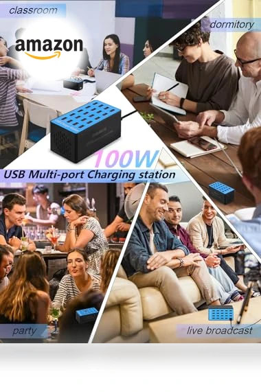 100W 20-Port USB Charging Station — Power Hubs, Shenzhen Wanlongxin Electronic Technology Co., Ltd.