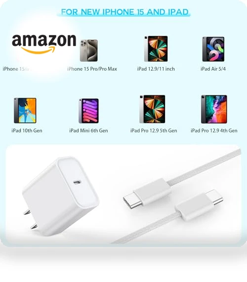 20W USB C Fast Charger and 6FT Type C to C Cable 2-Pack — Charging Solutions, Shenzhen Jiaxingyuan Technology Co., Ltd.