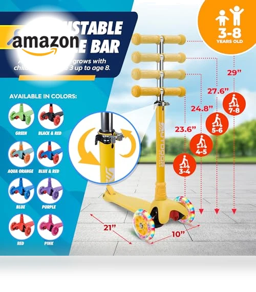 3-wheel Kids Scooter — Balance Bikes, OutdoorCruiser