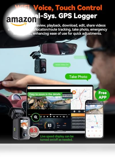 5.2K 360° Panoramic WiFi Dash Cam — Rearview Cameras for Cars, VANTRUE