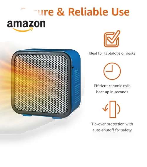 Ceramic Space Heater — Portable Heating Solutions, Amazon Basics