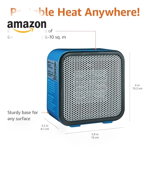 Ceramic Space Heater — Portable Heating Solutions, Amazon Basics