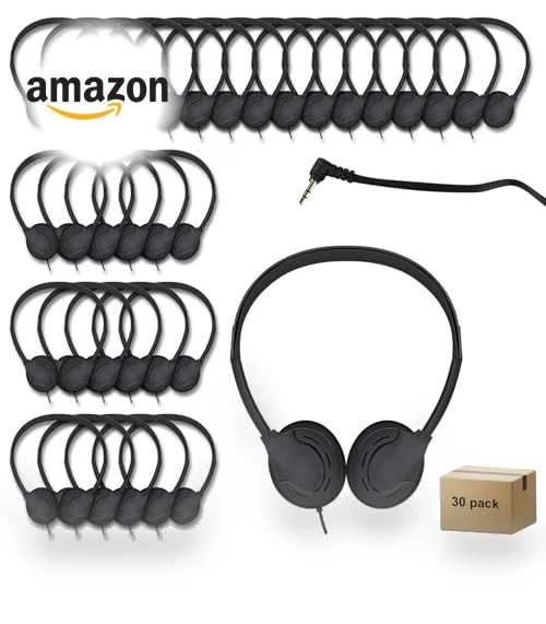 Class Set Headphones for Kids Students School Classroom — In-Ear Headphones, ZHENWAY