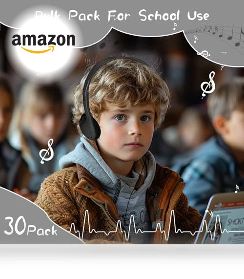 Class Set Headphones for Kids Students School Classroom — In-Ear Headphones, ZHENWAY