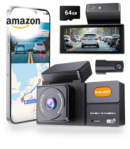 Front and Rear Dash Cam with 3.69” IPS Display — Dashboard Cameras, RUILIXIN