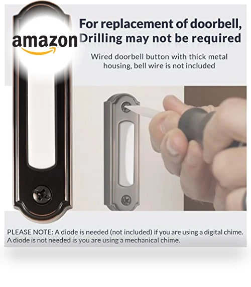LED Lighted Metal Door Chime Push Button — Push Buttons, Newhouse Hardware