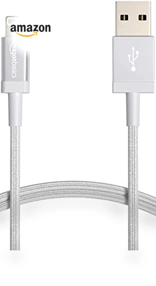 Nylon Braided USB-A to Lightning Charger Cable — Chargers & Cables, Amazon Basics
