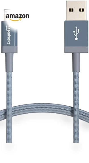 Nylon USB-A to Lightning Charger Cable — Chargers & Cables, Amazon Basics