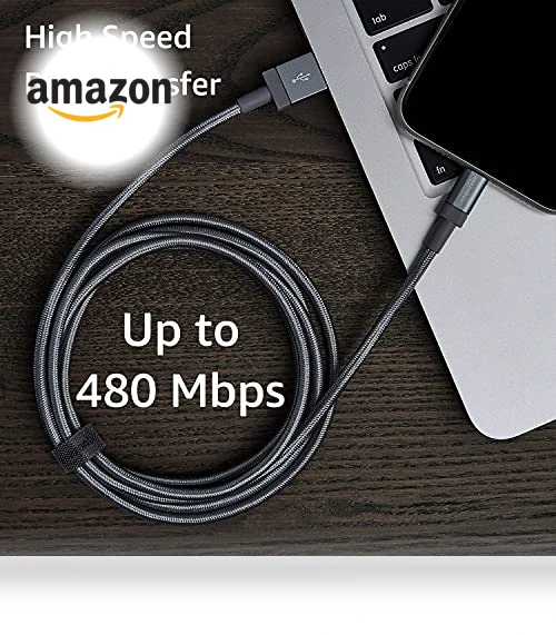 Nylon USB-A to Lightning Charger Cable — Chargers & Cables, Amazon Basics
