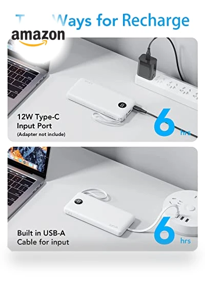 Portable Charger Power Bank with Built-in Cables — Charging Solutions, VRURC