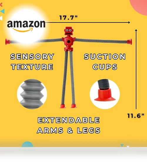 Sensory Robot Toys 4pk - Top Pop Tubes Fidget — Stress Relievers, NUTTY TOYS