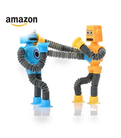 Sensory Robot Toys 4pk - Top Pop Tubes Fidget — Stress Relievers, NUTTY TOYS
