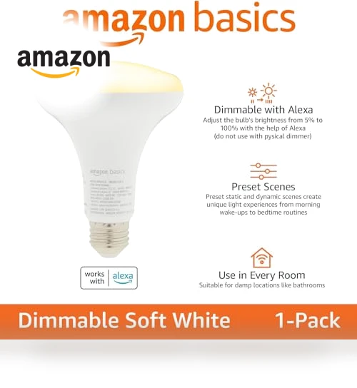Smart BR30 LED Light Bulb — LED, Amazon Basics