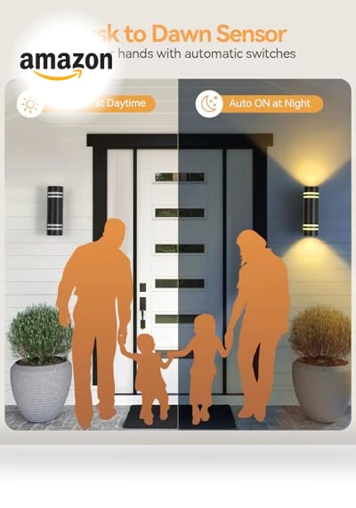 Smart Dusk to Dawn Outdoor Lighting RGB Color Changing Porch Lights — Outdoor Security & Flood Lighting, KIZON