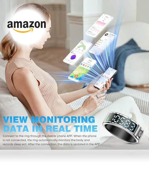 Smart Ring Health with LED Display Screen — Smart Rings, SSPATIOS