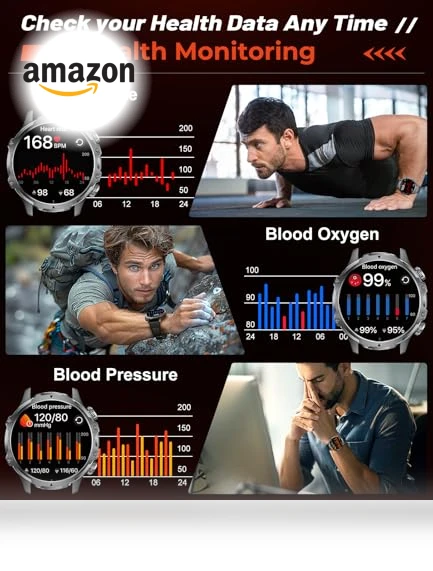 Smart Watch with LED Flashlight and Health Monitoring — Smartwatches, LIGE