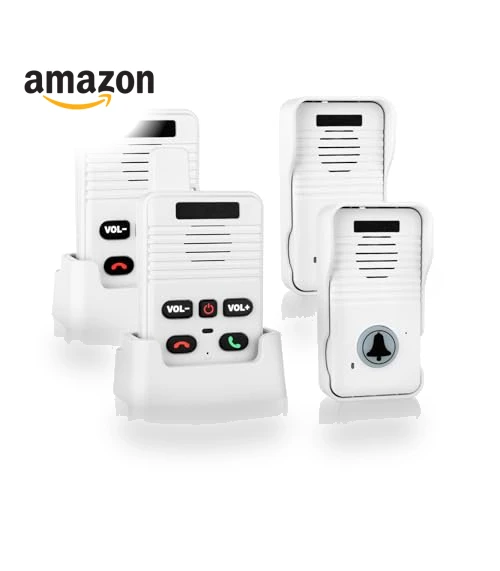 Wireless Doorbell System & Full Duplex Intercom — Chimes, UHAXZ