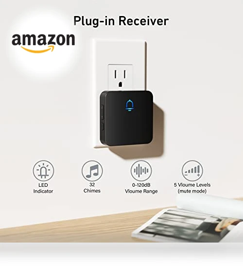 Wireless Doorbell with 2 Receivers — Chimes, SECRUI