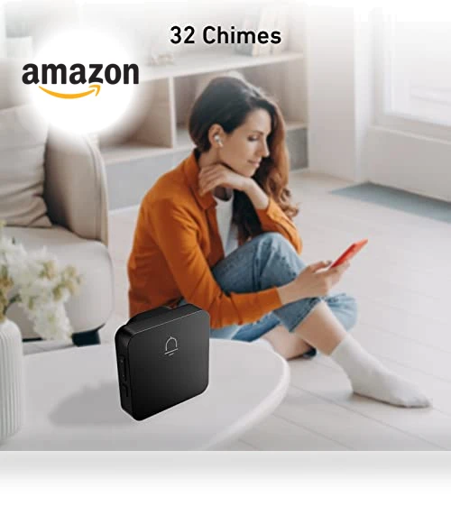 Wireless Doorbell with 2 Receivers — Chimes, SECRUI