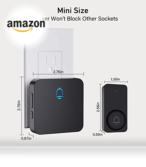 Wireless Doorbell with 2 Receivers — Chimes, SECRUI
