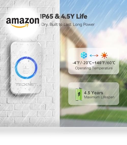 Wireless Doorbell — Chimes, TECKNET