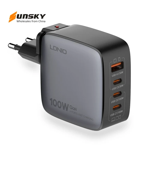 100W GaN USB+3 USB-C Interface Charger — Chargers, LDNIO