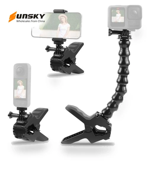 Action Sports Cameras Jaws Flex Clamp Mount with Phone Clamp — Mounts & Clamps, PULUZ