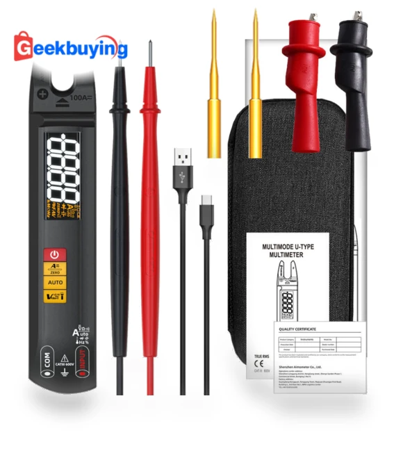 Digital Clamp Multimeter with Tester Probe and Alligator Clip — Electrical Testers, BSIDE