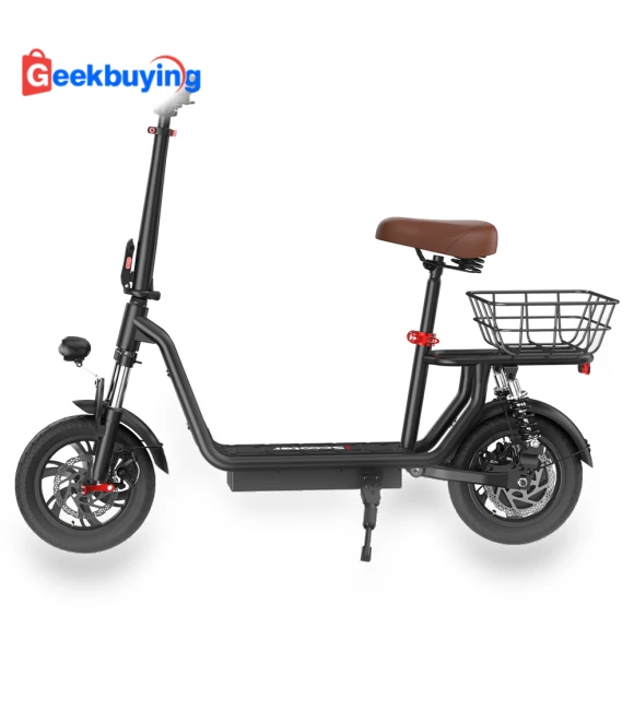 Folding Electric Scooter with Seat & Rear Basket — Electric Self-Balancing Scooters, iScooter