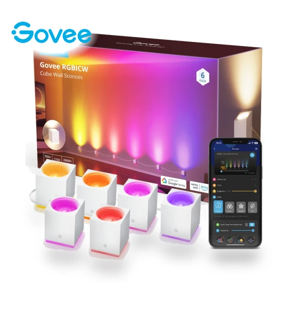 RGBIC Cube Wall Sconces — Wall Lighting, Govee