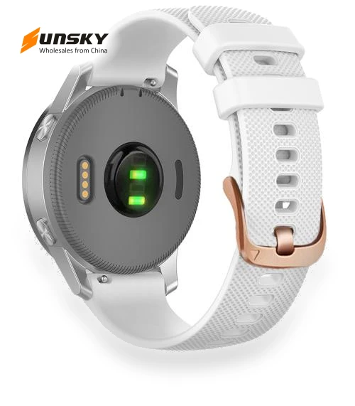 Rose Gold Steel Buckle Silicone Watch Band — Watch Accessories, Garmin